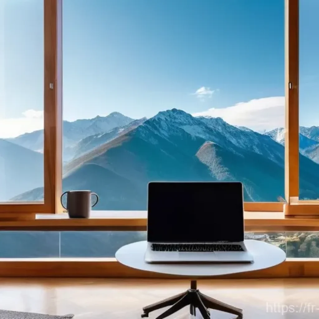 안도라에서의 디지털 노마드 생활 - **Andorran Mountain Office with a View**
    A vibrant and diverse young adult, approximately 25-35 ...