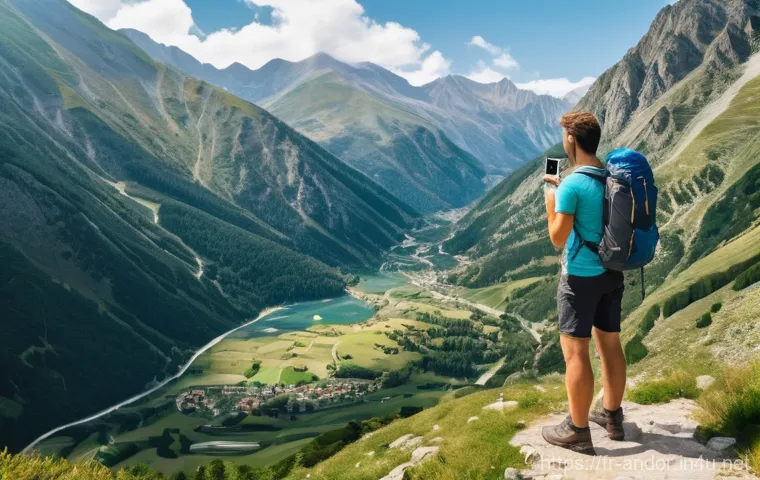 안도라에서의 디지털 노마드 생활 - **Andorran Mountain Office with a View**
    A vibrant and diverse young adult, approximately 25-35 ...