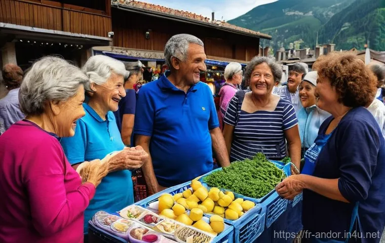 안도라에서의 경찰과 법률 체계 - **Tranquil Andorran Afternoon:** A serene wide-angle shot depicting an idyllic afternoon in a bustli...