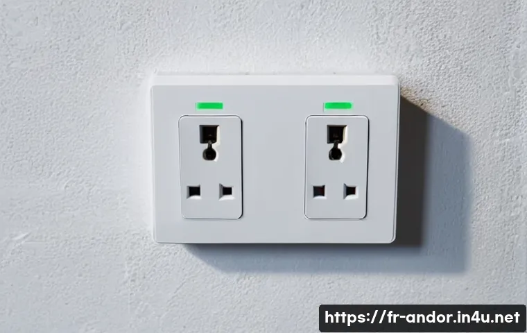 안도라의 전기 콘센트 및 전압 - A detailed close-up of European type C and type F electrical outlets commonly found in Andorra, show...