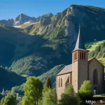 Home 23 안도라의 유네스코 문화유산 - A serene Romanesque church nestled in a picturesque Andorran mountain village, featuring simple yet ...